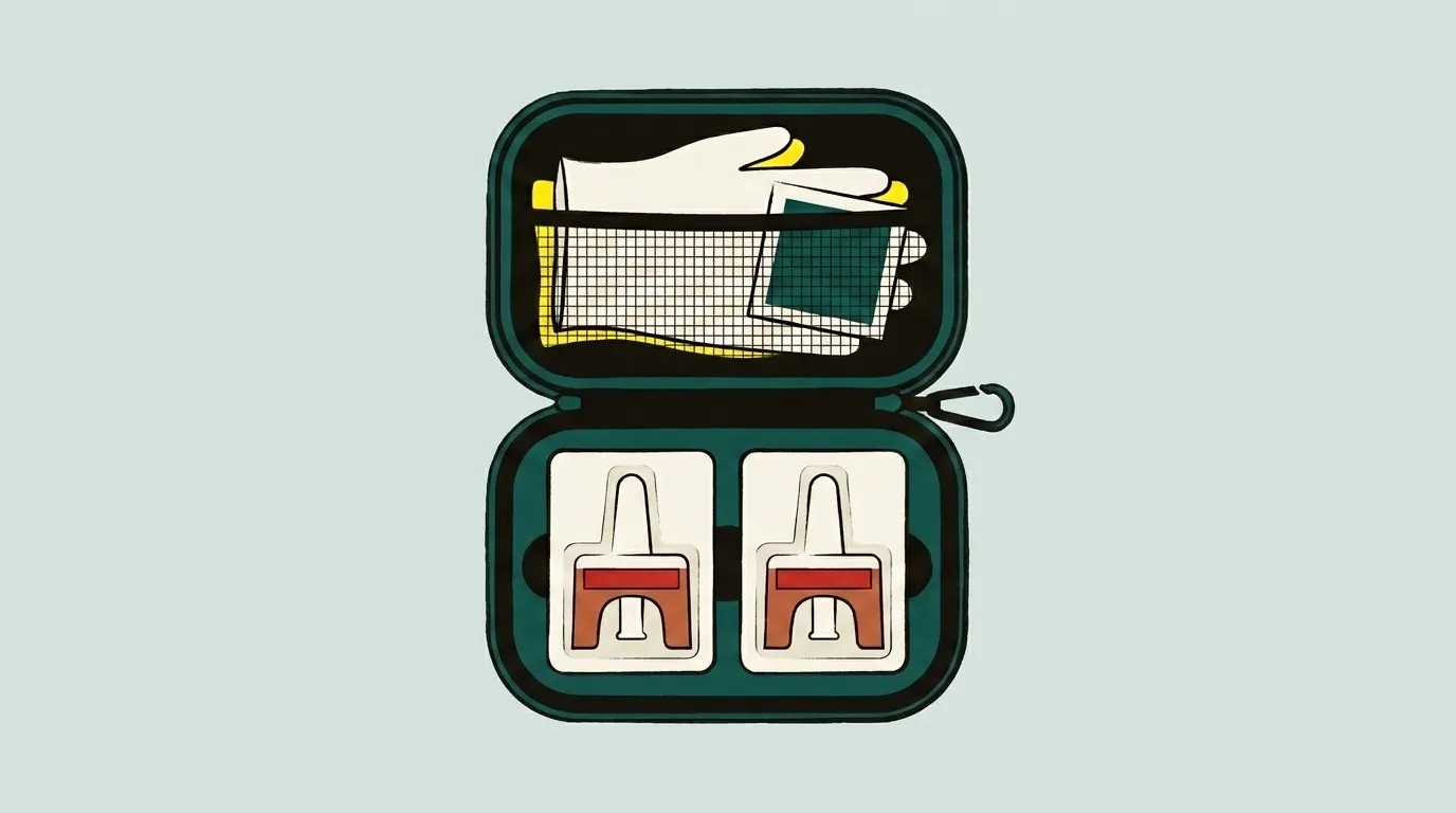 An opened naloxone kit with two nasal spray devices