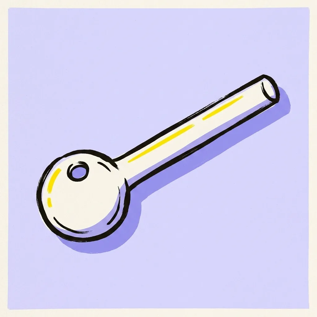 A glass bubble pipe lying flat