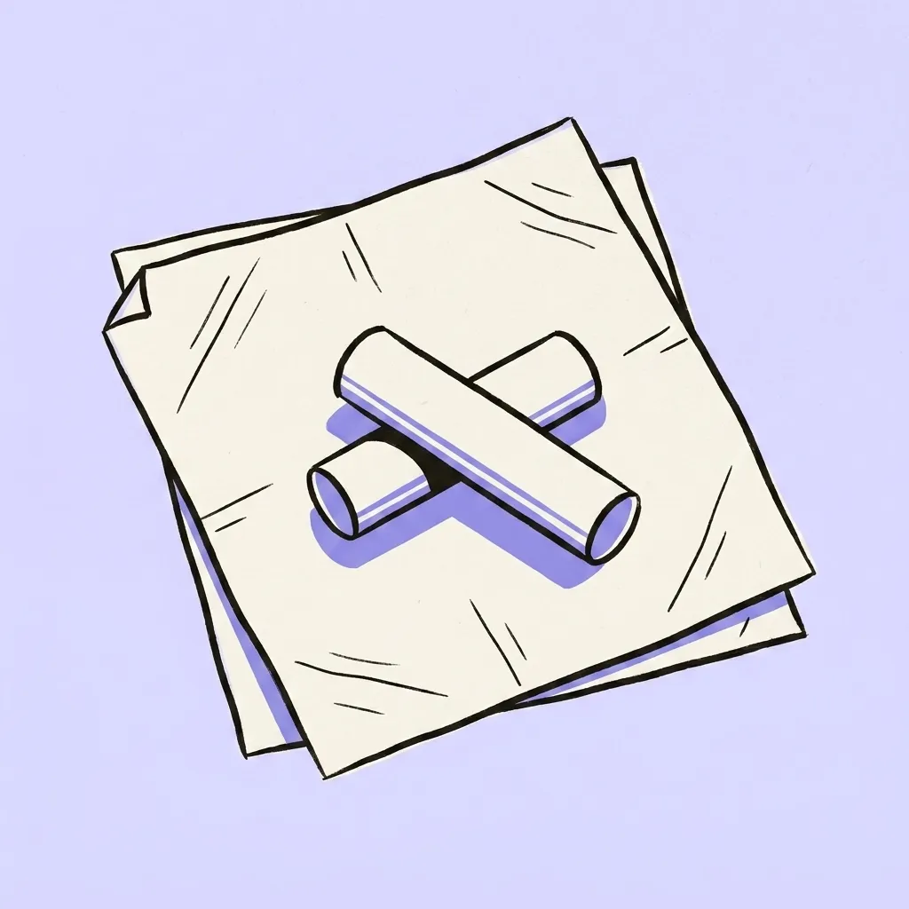 Two foil sheets with a short metal tube resting on them